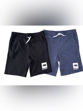 Old Navy Boy’s Drawstring Cotton Shorts - Black & Navy Heather (2-Pack) Size XL.